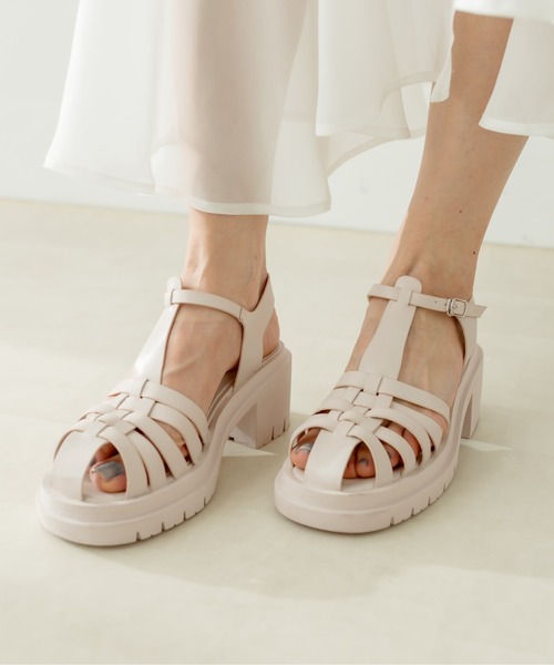 OLIVE des OLIVE（オリーブデオリーブ）の「ヒールアップグルカサンダル　1031130120（サンダル・レディース・ブラック/アイボリー・SMALL/MEDIUM/LARGE）」の5枚目の写真