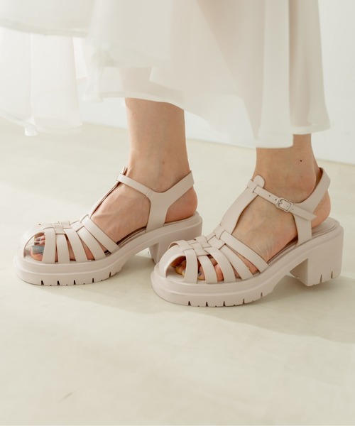 OLIVE des OLIVE（オリーブデオリーブ）の「ヒールアップグルカサンダル　1031130120（サンダル・レディース・ブラック/アイボリー・SMALL/MEDIUM/LARGE）」の3枚目の写真