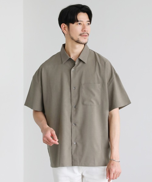 LIL VENDARS（リルヴェンダース）の「Buyer's Select/日本製Reflax(R)ウォッシャブルリネンライク接触冷感半袖シャツ（シャツ/ブラウス・メンズ・サックスブルー/チャコール/ベージュ系/カーキ系・L/M）」の4枚目の写真