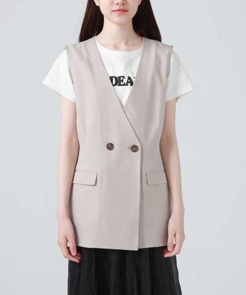 archives（アルシーヴ）の「ノーカラーダブルベスト（その他アウター・レディース・ブラック/ベージュ/モカ・MEDIUM）」の21枚目の写真