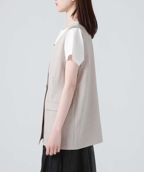 archives（アルシーヴ）の「ノーカラーダブルベスト（その他アウター・レディース・ブラック/ベージュ/モカ・MEDIUM）」の22枚目の写真