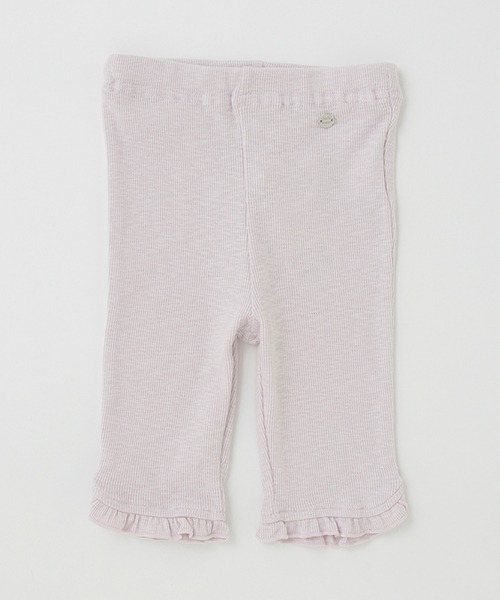 petit main（プティマイン）の「【接触冷感】裾フリルパンツ（レギンス/スパッツ・キッズ・チャコール/キナリ/ベージュ/ラベンダー/サックスブルー/オフホワイト・80ｃｍ/110cm/90cm/100cm/120cm/130cm）」の6枚目の写真