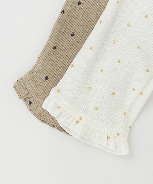 petit main（プティマイン）の「【接触冷感】裾フリルパンツ（レギンス/スパッツ・キッズ・チャコール/キナリ/ベージュ/ラベンダー/サックスブルー/オフホワイト・80ｃｍ/110cm/90cm/100cm/120cm/130cm）」の10枚目の写真