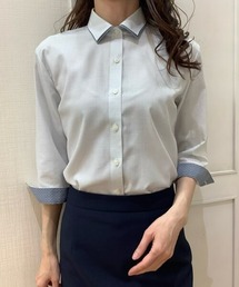 TOKYO SHIRTS | 形態安定ノーアイロン ワイド衿 七分袖ビジネスワイシャツ(ビジネスシャツ)