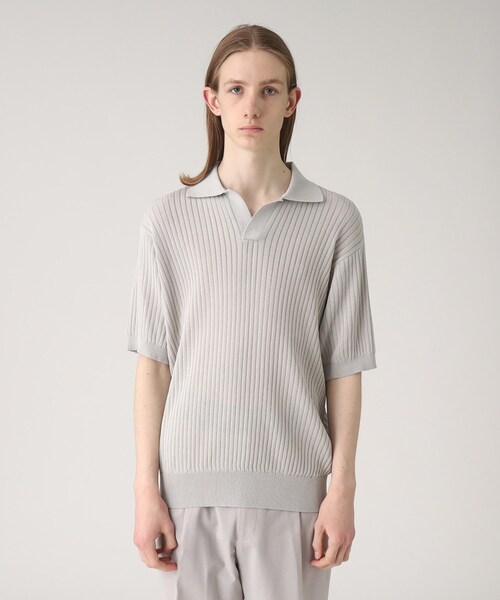 tk.TAKEO KIKUCHI（ティーケータケオキクチ）の「◆スキッパーニットポロシャツ（ポロシャツ・メンズ・ブラック/グレー・02/03）」の5枚目の写真