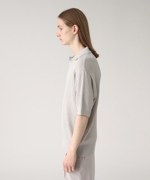 tk.TAKEO KIKUCHI（ティーケータケオキクチ）の「◆スキッパーニットポロシャツ（ポロシャツ・メンズ・ブラック/グレー・02/03）」の11枚目の写真