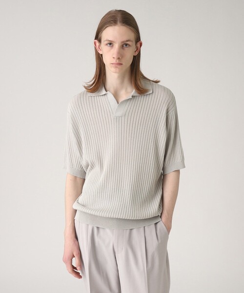 tk.TAKEO KIKUCHI（ティーケータケオキクチ）の「◆スキッパーニットポロシャツ（ポロシャツ・メンズ・ブラック/グレー・02/03）」の16枚目の写真