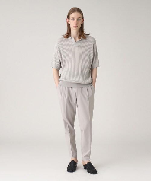 tk.TAKEO KIKUCHI（ティーケータケオキクチ）の「◆スキッパーニットポロシャツ（ポロシャツ・メンズ・ブラック/グレー・02/03）」の18枚目の写真