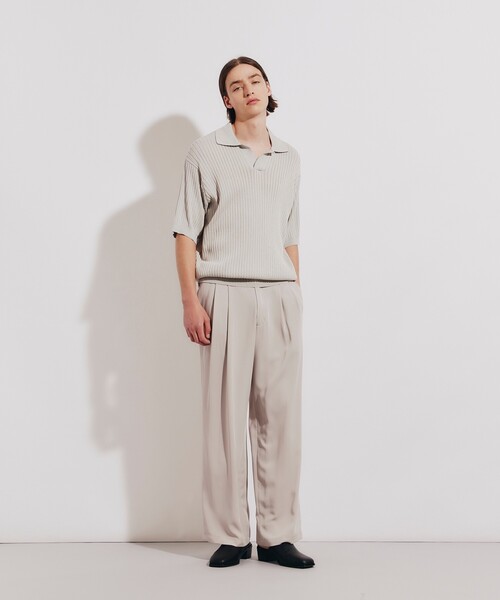 tk.TAKEO KIKUCHI（ティーケータケオキクチ）の「◆スキッパーニットポロシャツ（ポロシャツ・メンズ・ブラック/グレー・02/03）」の20枚目の写真