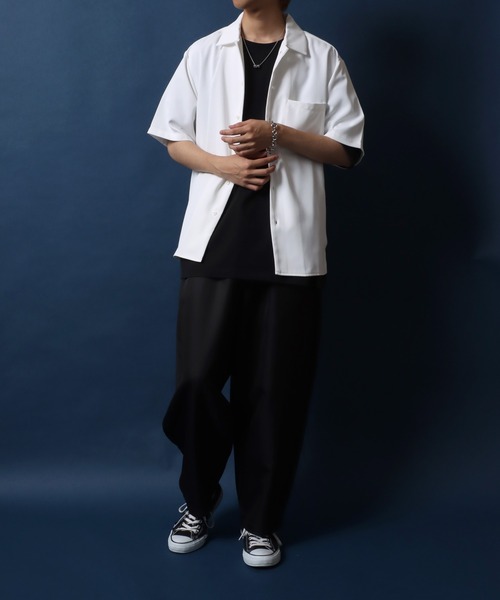 ANPAS(アンパス)の「2WAY Drape Twill Fabric Oversized Shirt/別注 2WAY ドレープツイル オーバーサイズ シャツ(シャツ/ブラウス・メンズ・ベージュ/ブラック/チャコール/ホワイト・L/LL/M)」の20枚目の写真