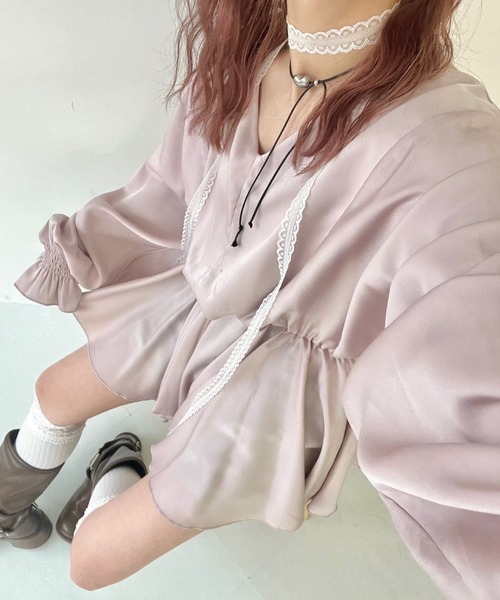 JUMELLE(ジュメロ)の「リリーペプラムブラウス(シャツ/ブラウス・レディース・ブルー/ピンク・FREE)」の2枚目の写真