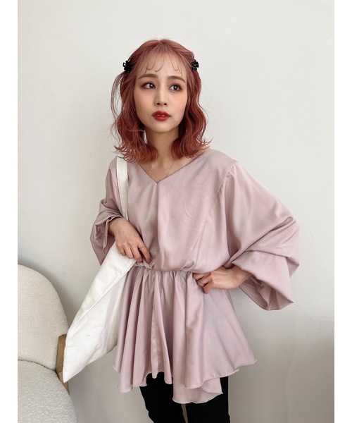 JUMELLE(ジュメロ)の「リリーペプラムブラウス(シャツ/ブラウス・レディース・ブルー/ピンク・FREE)」の7枚目の写真