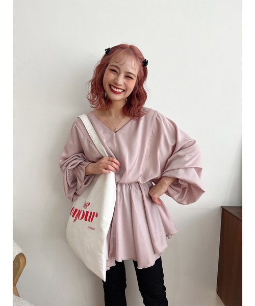 JUMELLE(ジュメロ)の「リリーペプラムブラウス(シャツ/ブラウス・レディース・ブルー/ピンク・FREE)」の11枚目の写真