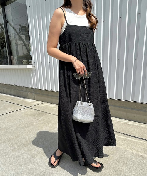 andme（アンドミー）の「バックオープンリボンキャミワンピース（ワンピース・レディース・イエロー/ブラック系/ブラック/イエロー×グリーン/ホワイト×ブラック/ブラウン系/グリーン系その他・FREE）」の10枚目の写真