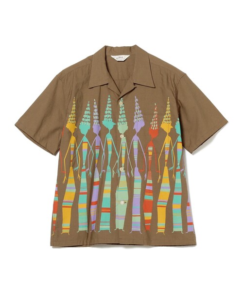 STAR OF HOLLYWOOD（スターオブハリウッド）の「STAR OF HOLLYWOOD / TYPEWRITER COTTON OPEN SHIRT “AFRICAN DAUGHTERS”（シャツ/ブラウス・メンズ・ネイビー/ブラウン・LARGE/X-LARGE）」の2枚目の写真