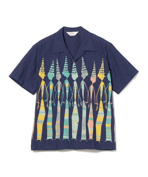 STAR OF HOLLYWOOD（スターオブハリウッド）の「STAR OF HOLLYWOOD / TYPEWRITER COTTON OPEN SHIRT “AFRICAN DAUGHTERS”（シャツ/ブラウス・メンズ・ネイビー/ブラウン・LARGE/X-LARGE）」の6枚目の写真