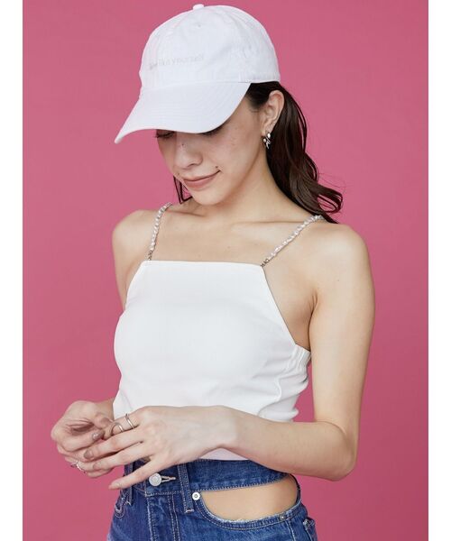 EVRIS(エヴリス)の「パールリブキャミソール(キャミソール・レディース・ブラック/ホワイト/グリーン・FREE)」の7枚目の写真