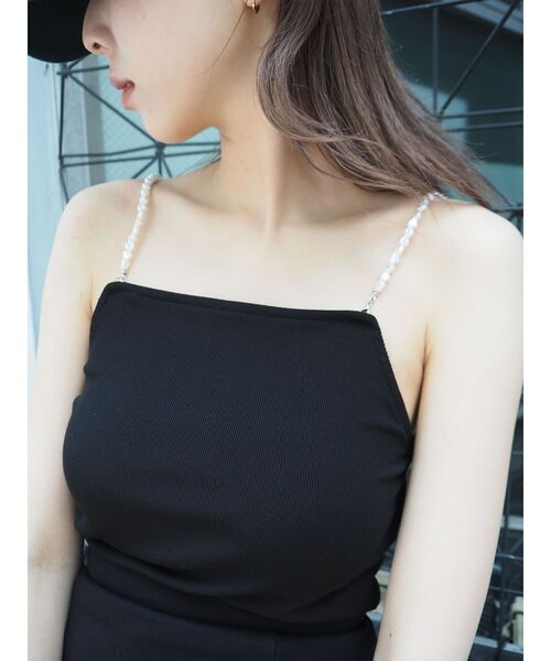 EVRIS(エヴリス)の「パールリブキャミソール(キャミソール・レディース・ブラック/ホワイト/グリーン・FREE)」の11枚目の写真