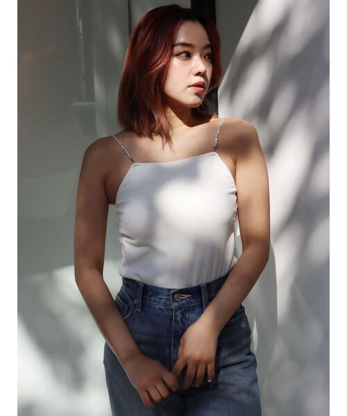 EVRIS(エヴリス)の「パールリブキャミソール(キャミソール・レディース・ブラック/ホワイト/グリーン・FREE)」の22枚目の写真