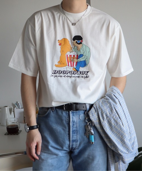 __gram.（スペースグラム）の「カートゥーンイラストTシャツ（Tシャツ/カットソー・メンズ・ホワイト/オートミール/ブラック系/ブラック/ホワイト系/アイボリー・M/L）」の9枚目の写真