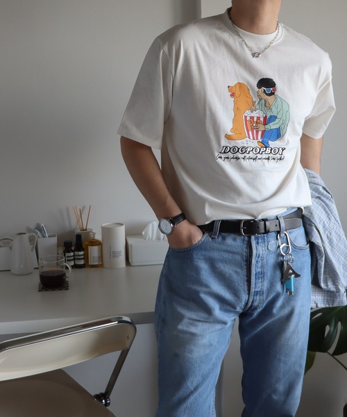 __gram.（スペースグラム）の「カートゥーンイラストTシャツ（Tシャツ/カットソー・メンズ・ホワイト/オートミール/ブラック系/ブラック/ホワイト系/アイボリー・M/L）」の10枚目の写真