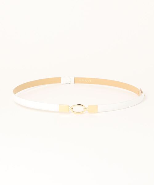 ANAYI（アナイ）の「プレートコンビベルト（ベルト・レディース・ホワイト/ライトベージュ/ブラック/ベージュ・FREE）」の2枚目の写真