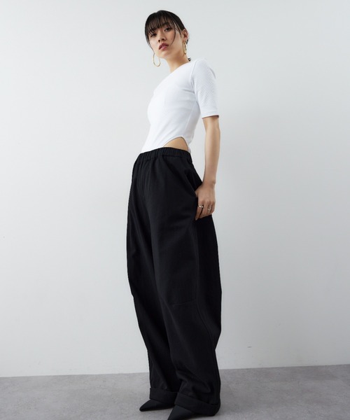 HANNE(アン)の「ハーフボディースーツTEE(Tシャツ/カットソー・レディース・ブラック/ブルー/ホワイト/レッド・FREE)」の15枚目の写真