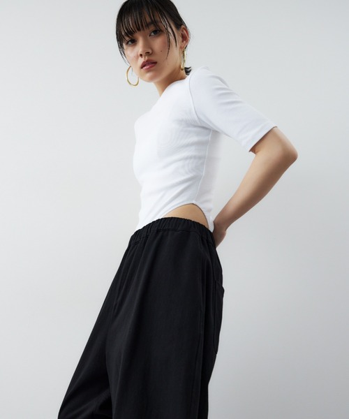 HANNE(アン)の「ハーフボディースーツTEE(Tシャツ/カットソー・レディース・ブラック/ブルー/ホワイト/レッド・FREE)」の18枚目の写真