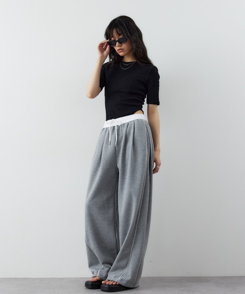 HANNE(アン)の「ハーフボディースーツTEE(Tシャツ/カットソー・レディース・ブラック/ブルー/ホワイト/レッド・FREE)」の10枚目の写真