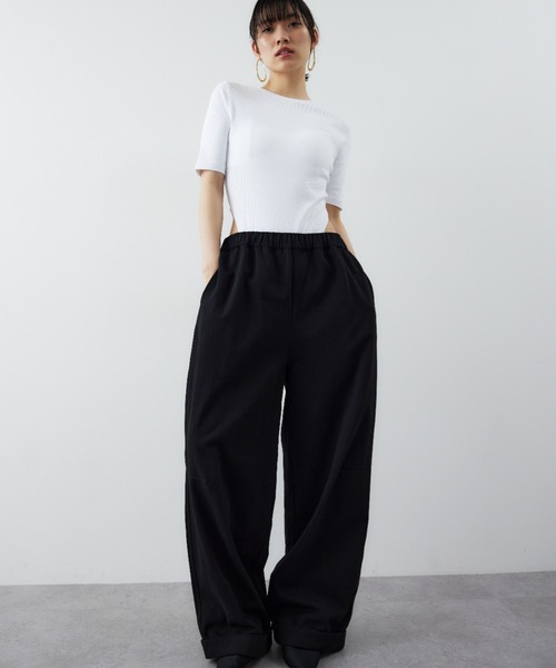 HANNE(アン)の「ハーフボディースーツTEE(Tシャツ/カットソー・レディース・ブラック/ブルー/ホワイト/レッド・FREE)」の16枚目の写真