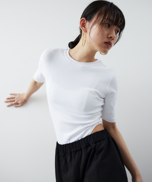 HANNE(アン)の「ハーフボディースーツTEE(Tシャツ/カットソー・レディース・ブラック/ブルー/ホワイト/レッド・FREE)」の17枚目の写真