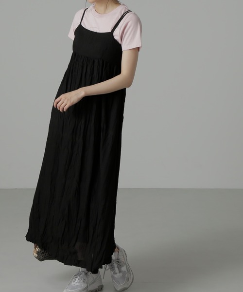 FREE'S MART（フリーズマート）の「◇ダブルストラップワッシャーキャミワンピース（ワンピース・レディース・ブラック/ホワイト・MEDIUM/SMALL）」の15枚目の写真