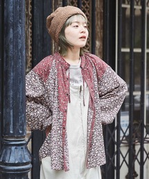 CUBE SUGAR | フラワープリントラグランスリーブギャザーシャツ(シャツ/ブラウス)