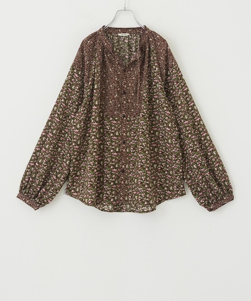 CUBE SUGAR(キューブシュガー)の「フラワープリントラグランスリーブギャザーシャツ(シャツ/ブラウス・レディース・ブラック/ブラウン/レッド・M)」の7枚目の写真