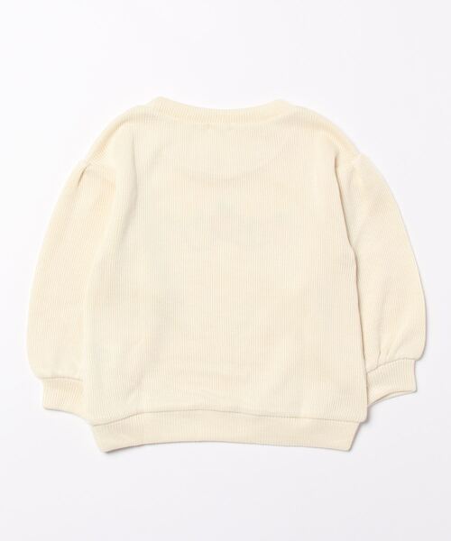 KP（ケーピー）の「りんごアップリケ Wフェイストレーナー(100～130cm)（スウェット・キッズ・オフホワイト/グリーン・120cm/130cm/110cm/100cm）」の3枚目の写真