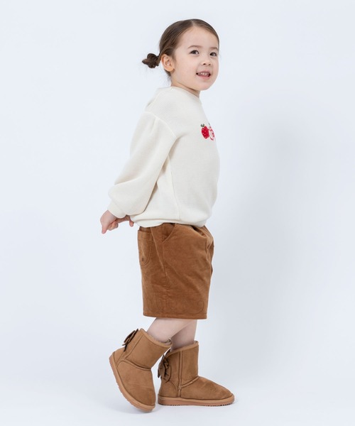 KP（ケーピー）の「りんごアップリケ Wフェイストレーナー(100～130cm)（スウェット・キッズ・オフホワイト/グリーン・120cm/130cm/110cm/100cm）」の5枚目の写真