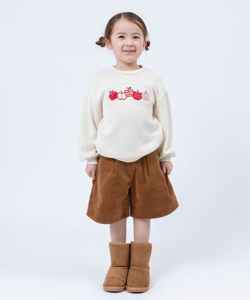 KP（ケーピー）の「りんごアップリケ Wフェイストレーナー(100～130cm)（スウェット・キッズ・オフホワイト/グリーン・120cm/130cm/110cm/100cm）」の6枚目の写真
