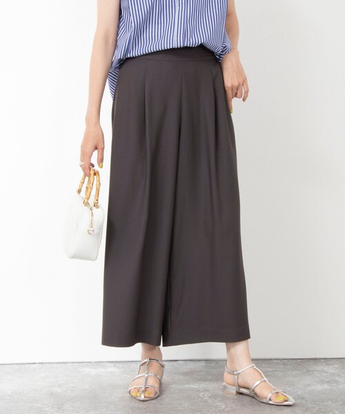 NOLLEY’S(ノーリーズ)の「◇【WEB限定カラーあり】《セットアップ対応》ウォッシャブル麻調ワイドパンツ(その他パンツ・レディース・ネイビー/ブラック/オフホワイト/チャコールグレー・34/36/38)」の3枚目の写真