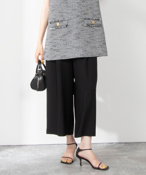 NOLLEY’S(ノーリーズ)の「◇【WEB限定カラーあり】《セットアップ対応》ウォッシャブル麻調ワイドパンツ(その他パンツ・レディース・ネイビー/ブラック/オフホワイト/チャコールグレー・34/36/38)」の2枚目の写真