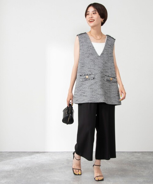 NOLLEY’S(ノーリーズ)の「◇【WEB限定カラーあり】《セットアップ対応》ウォッシャブル麻調ワイドパンツ(その他パンツ・レディース・ネイビー/ブラック/オフホワイト/チャコールグレー・34/36/38)」の13枚目の写真