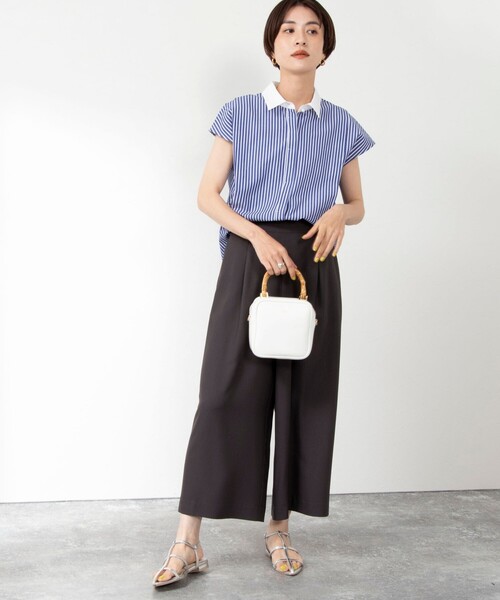 NOLLEY’S(ノーリーズ)の「◇【WEB限定カラーあり】《セットアップ対応》ウォッシャブル麻調ワイドパンツ(その他パンツ・レディース・ネイビー/ブラック/オフホワイト/チャコールグレー・34/36/38)」の18枚目の写真