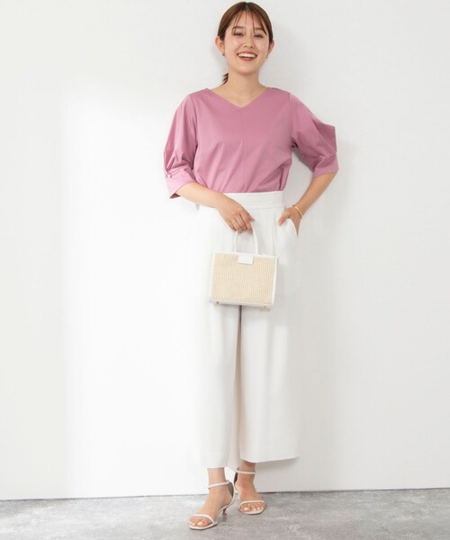 NOLLEY’S(ノーリーズ)の「◇【WEB限定カラーあり】《セットアップ対応》ウォッシャブル麻調ワイドパンツ(その他パンツ・レディース・ネイビー/ブラック/オフホワイト/チャコールグレー・34/36/38)」の19枚目の写真