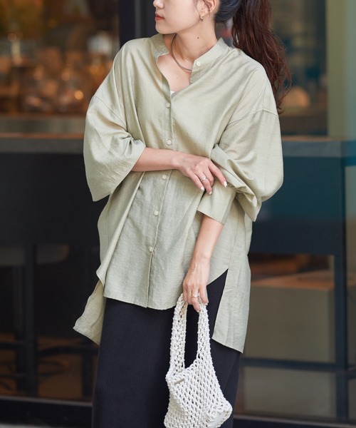 CIAOPANIC TYPY（チャオパニックティピー）の「シアーボリュームスリーブビッグシャツ（シャツ/ブラウス・レディース・カーキ/ネイビー/ブラウン/レッド・ONE SIZE）」の15枚目の写真