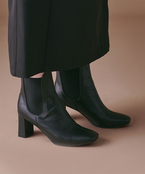 UR'S（ユアーズ）の「7cmヒールサイドゴアブーツ（ブーツ・レディース・ネイビー/ブラック・S/M/L/LL）」の10枚目の写真