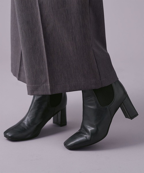 UR'S（ユアーズ）の「7cmヒールサイドゴアブーツ（ブーツ・レディース・ネイビー/ブラック・S/M/L/LL）」の14枚目の写真