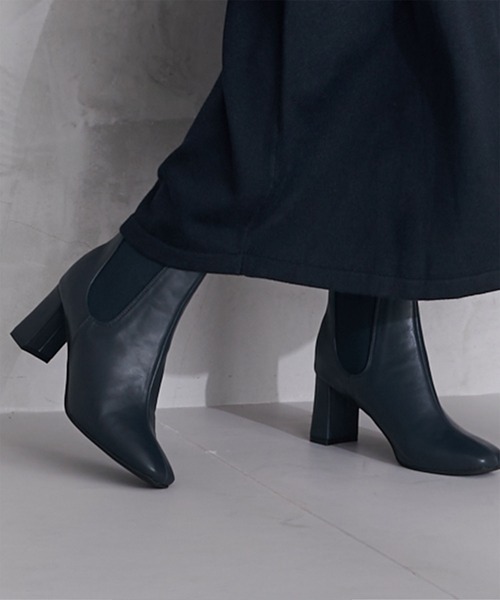 UR'S（ユアーズ）の「7cmヒールサイドゴアブーツ（ブーツ・レディース・ネイビー/ブラック・S/M/L/LL）」の15枚目の写真