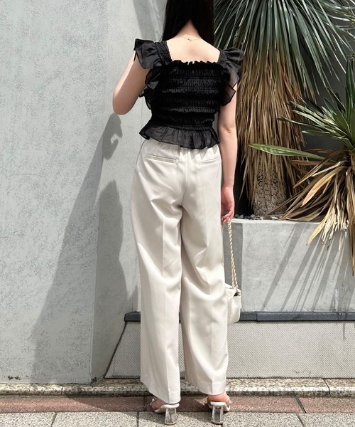INGNI(イング)の「シアーフリルシャーリングブラウス(シャツ/ブラウス・レディース・ブラック/オフホワイト・M)」の12枚目の写真