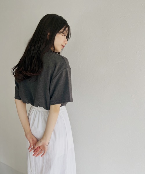 ISOOK（アイスー）の「【ZOZOTOWN限定】Half sleeve over polo shirt / ハーフスリーブオーバーポロシャツ（ポロシャツ・レディース・チャコール/ホワイト・FREE）」の20枚目の写真