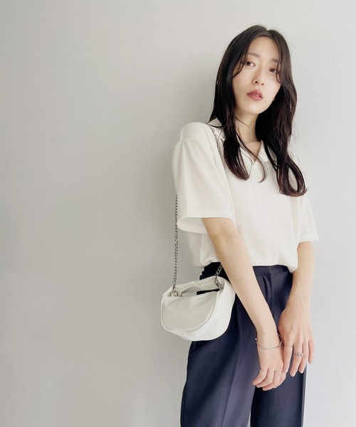 ISOOK（アイスー）の「【ZOZOTOWN限定】Half sleeve over polo shirt / ハーフスリーブオーバーポロシャツ（ポロシャツ・レディース・チャコール/ホワイト・FREE）」の15枚目の写真