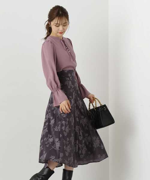 PROPORTION BODY DRESSING（プロポーションボディドレッシング）の「オーガン刺繍フレアスカート / 1213220806（スカート・レディース・ダークグレー/グレー/ピンク・MEDIUM/SMALL）」の11枚目の写真